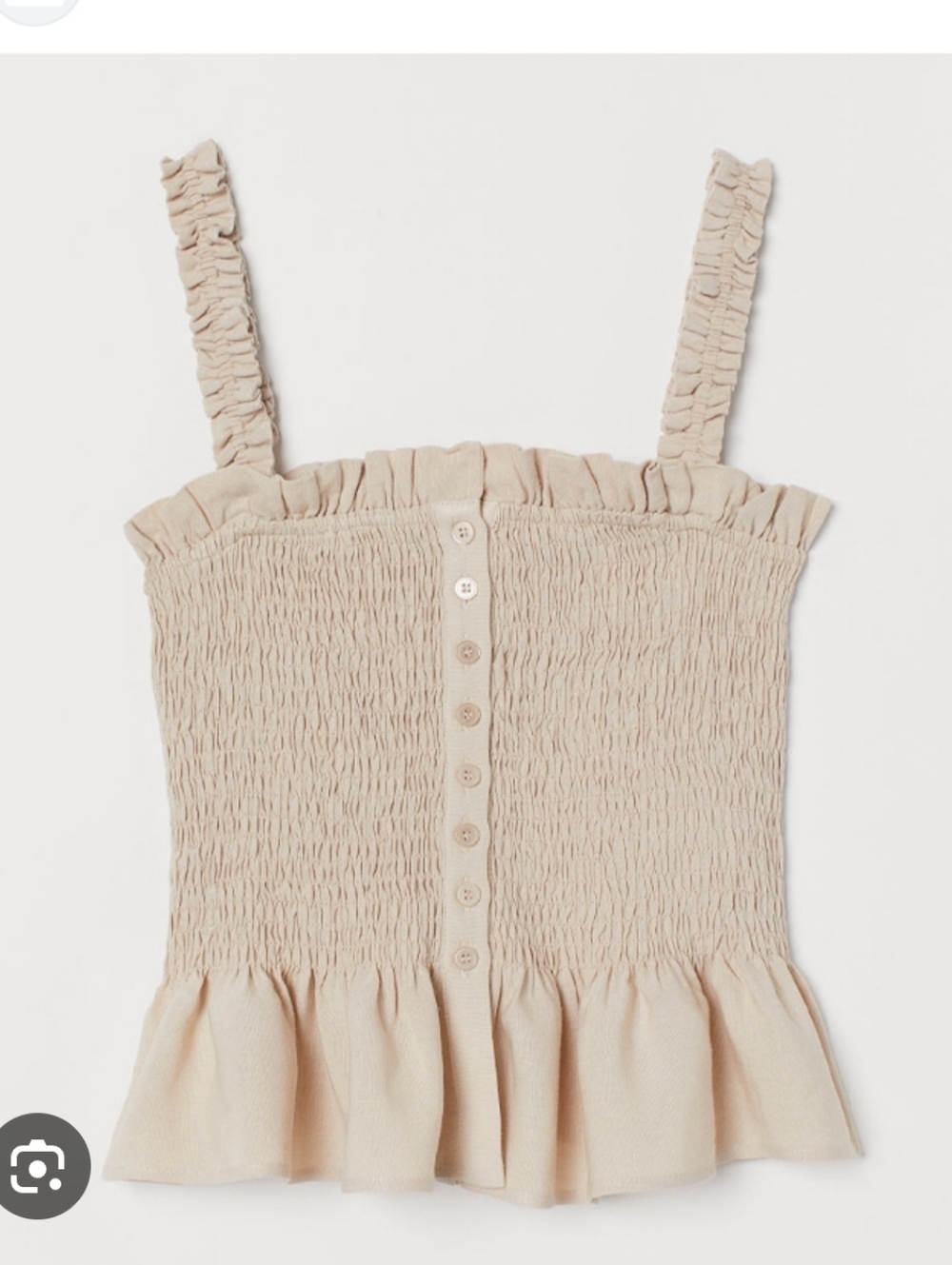 H&M Yellow Youth Ruffle Button-Front Smocked Tank Size 10